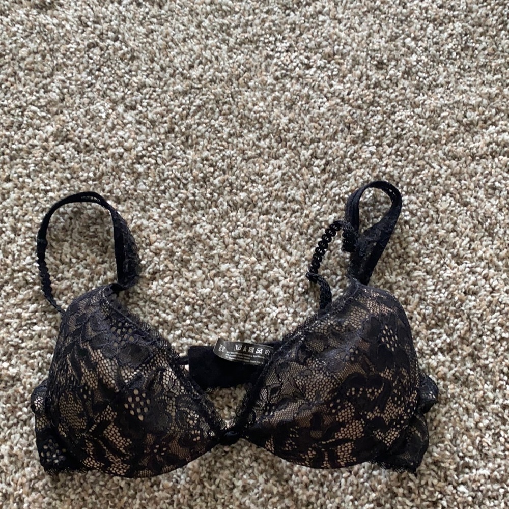 Sexy black lace underwire push-up bra